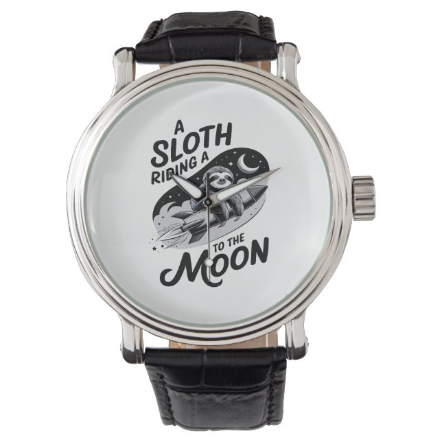 Sloth Riding a Rocket to the Moon Watch (Front)