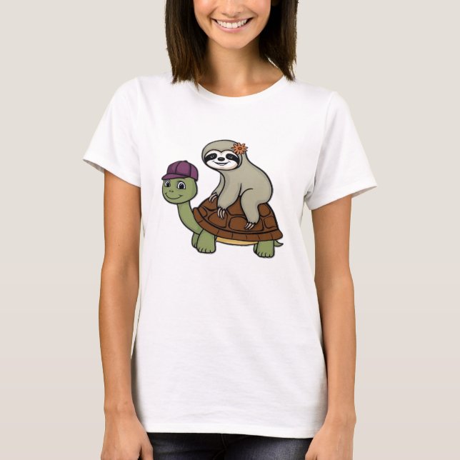 Sloth riding a turtle Classic T-Shirt (Front)
