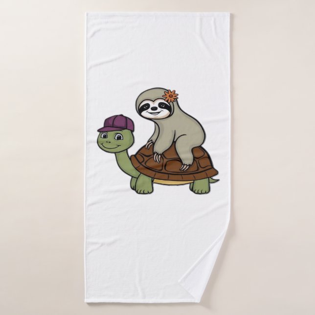 Sloth riding a turtle Classic T-Shirt Bath Towel (Bath Towel)