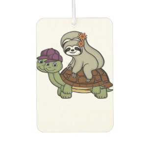 Sloth riding a turtle Classic T-Shirt Car Air Freshener