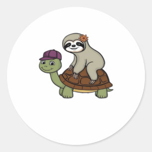 Sloth riding a turtle Classic T-Shirt Classic Round Sticker