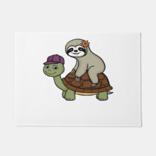 Sloth riding a turtle Classic T-Shirt Doormat
