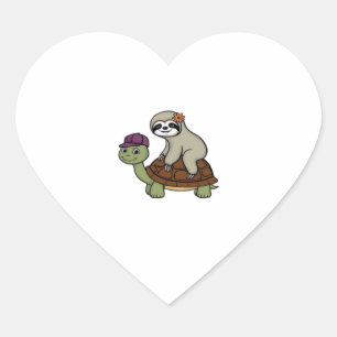 Sloth riding a turtle Classic T-Shirt Heart Sticker