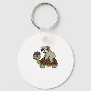 Sloth riding a turtle Classic T-Shirt Key Ring