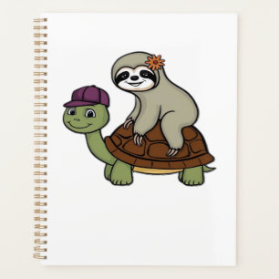Sloth riding a turtle Classic T-Shirt Planner