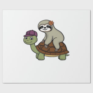 Sloth riding a turtle Classic T-Shirt Wrapping Paper