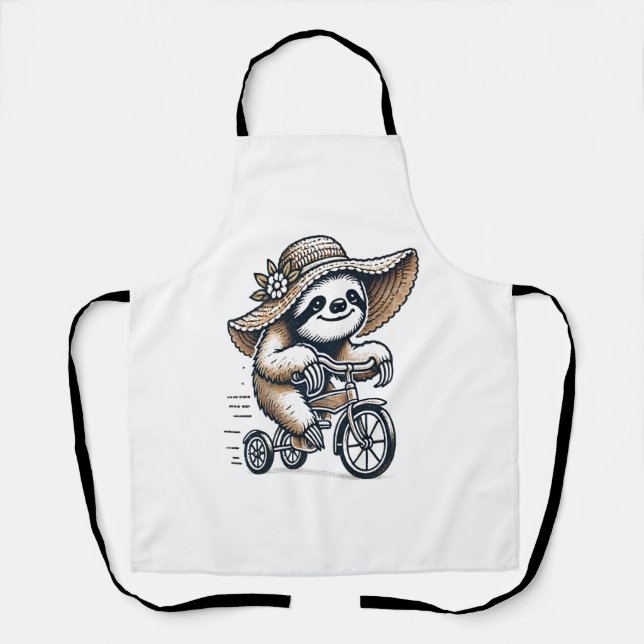 Sloth Riding Bike Apron (Front)