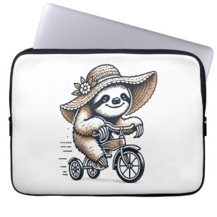 Sloth Riding Bike Laptop Sleeve