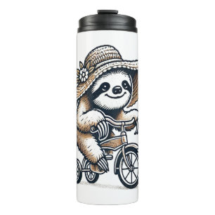 Sloth Riding Bike Thermal Tumbler