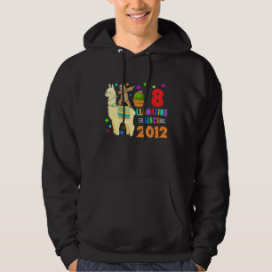 Sloth Riding Llama 8Th Birthday Girl Kids 8 Years Hoodie