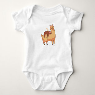 Sloth Riding Llama Baby Bodysuit