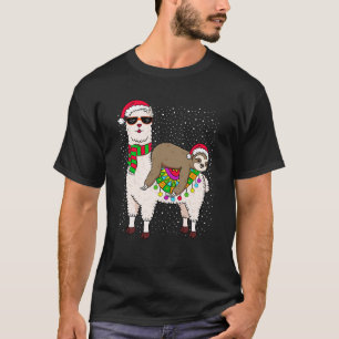 Sloth Riding Llama Christmas Sweater Cute Sloth Xm