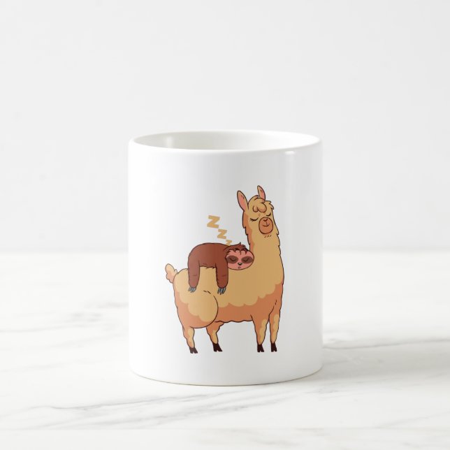 Sloth Riding Llama Coffee Mug (Center)