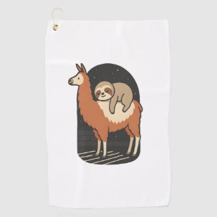 Sloth Riding Llama Golf Towel