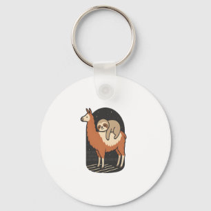 Sloth Riding Llama Key Ring