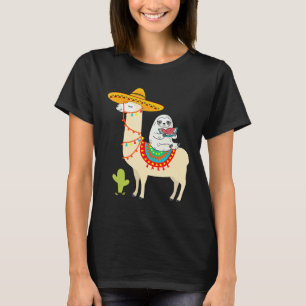 Sloth Riding Llama Mexican Fiessta Cinco De Mayo T-Shirt