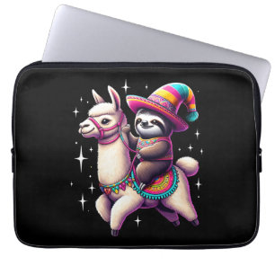 Sloth Riding On Llama Cute Animals Kids Boys Girls Laptop Sleeve