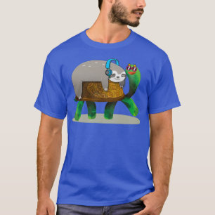 Sloth Riding Turtle Lazy Sloth Gift T-Shirt