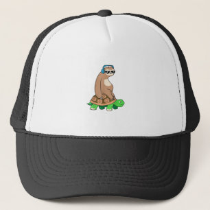 Sloth Riding Turtle - Lazy Sloth T Shirt Gift T-Sh Trucker Hat