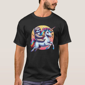Sloth Riding Unicorn vintage gift T-Shirt