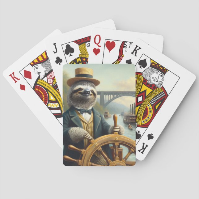 Sloth Riverboat Captain Playing Cards (Back)
