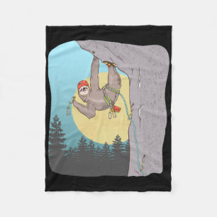 Sloth Rock Climbing Fleece Blanket