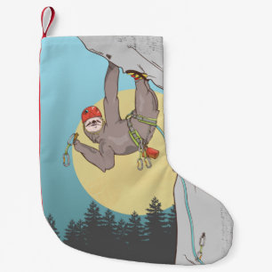 Sloth Rock climbing Small Christmas Stocking