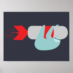 Sloth Rocket Poster
