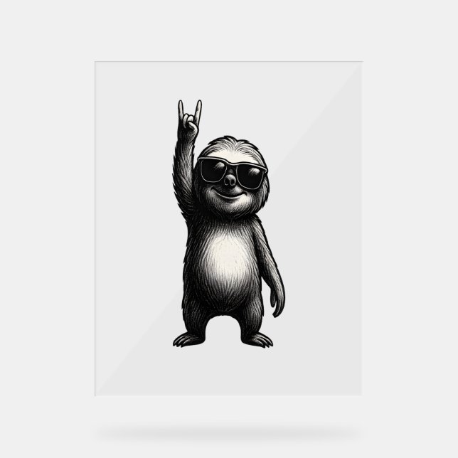 Sloth Rocking Dance Acrylic Sign (Front)