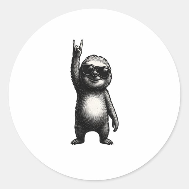 Sloth Rocking Dance Classic Round Sticker (Front)