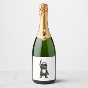 Sloth Rocking Dance Sparkling Wine Label