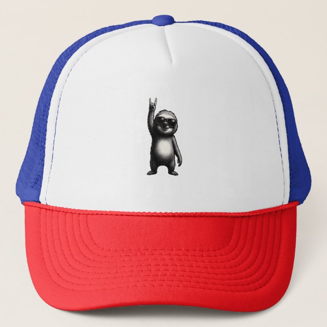 Sloth Rocking Dance Trucker Hat (Front)
