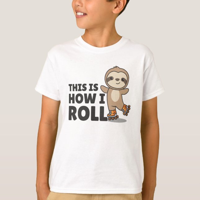Sloth Roller Skates Funny Animals Roller Skate T-Shirt (Front)