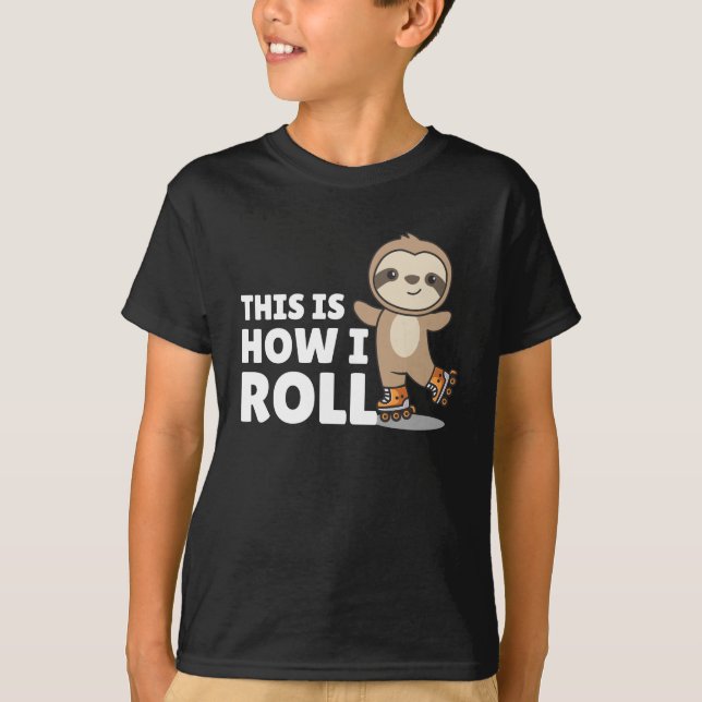 Sloth Roller Skates Funny Animals Roller Skate T-Shirt (Front)