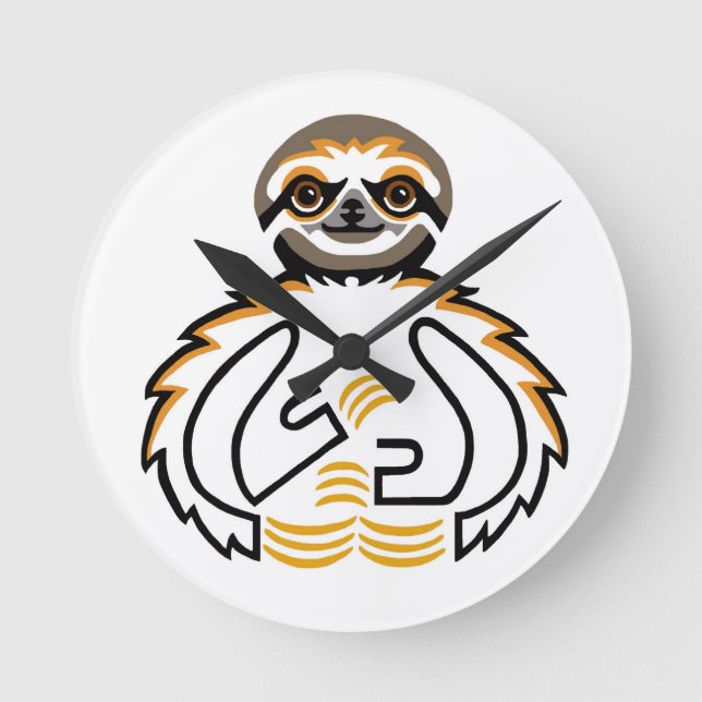 Sloth - round clock (Front)