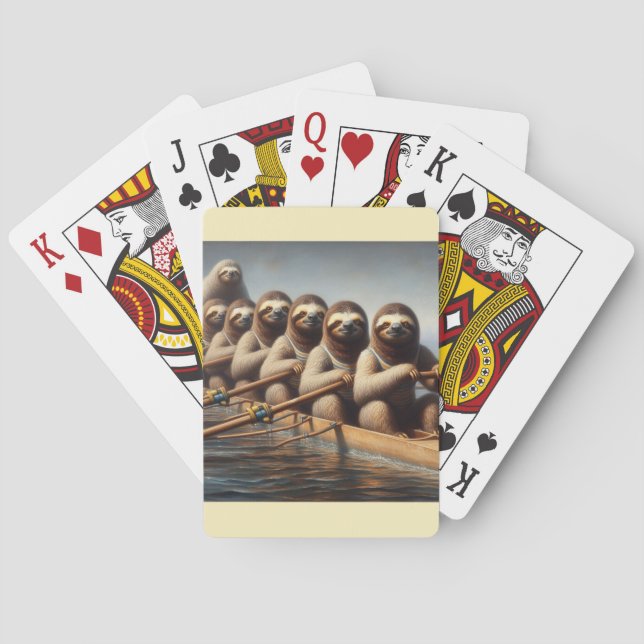 Sloth Rowing Team Playing Cards (Back)