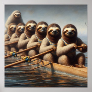 Sloth Rowing Team Poster