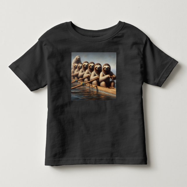 Sloth Rowing Team Toddler T-Shirt (Front)