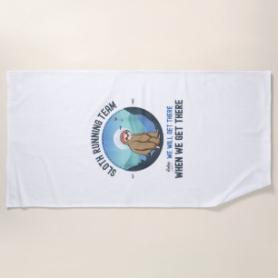 Sloth Running Shirt T-Shirt Beach Towel