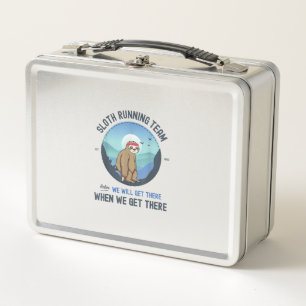 Sloth Running Shirt T-Shirt Metal Lunch Box
