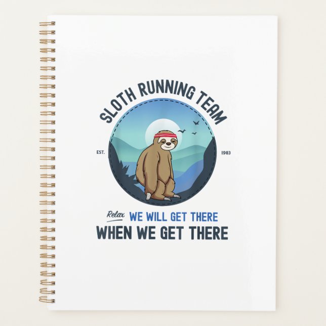 Sloth Running Shirt T-Shirt Planner (Front)