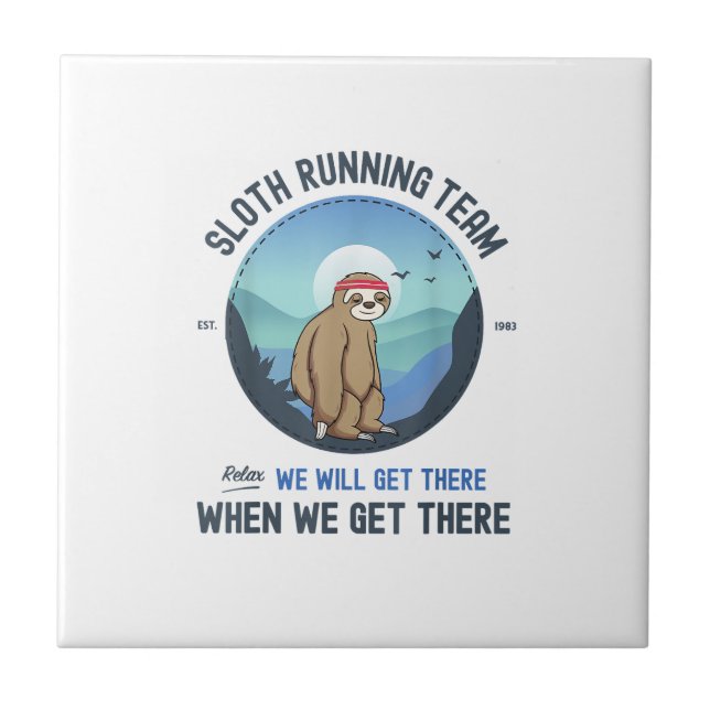 Sloth Running Shirt T-Shirt Tile (Front)