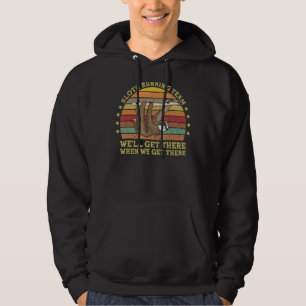 Sloth Running Team Funny Lazy Sloth Vintage Hoodie