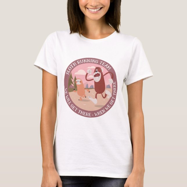 Sloth RUNNING Team Funny Runners Graphics Gift T-Shirt (Front)