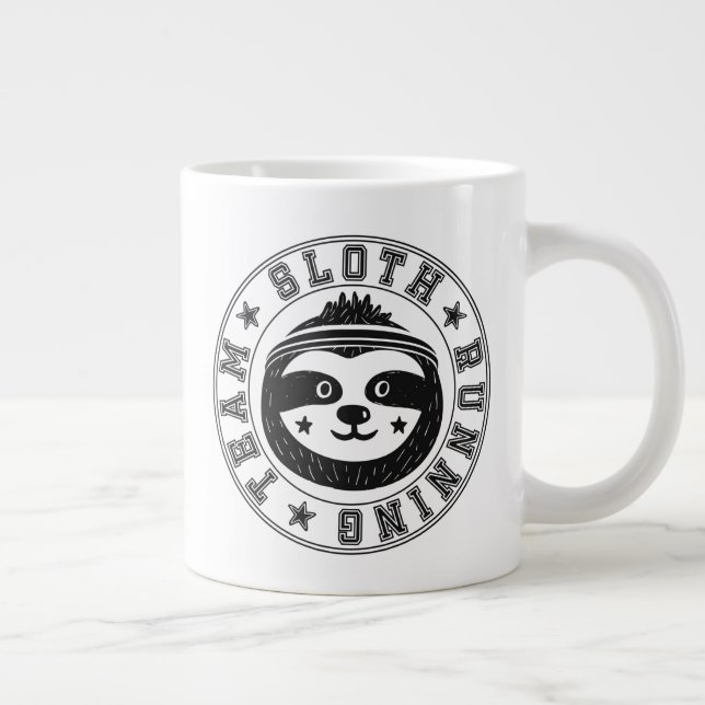 Sloth Running Team Large Coffee Mug (Right)