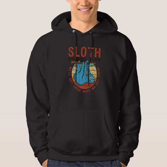 Sloth Running Team  Marathon Runner Sloth Hoodie (Front)