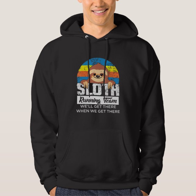 Sloth Running Team Runner Running Workout Hoodie (Front)