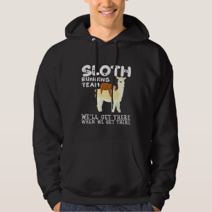 Sloth Running Team With A Llama Napping Hoodie