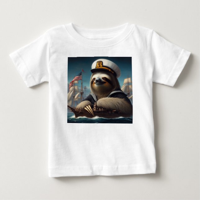 Sloth Sailor Baby T-Shirt (Front)