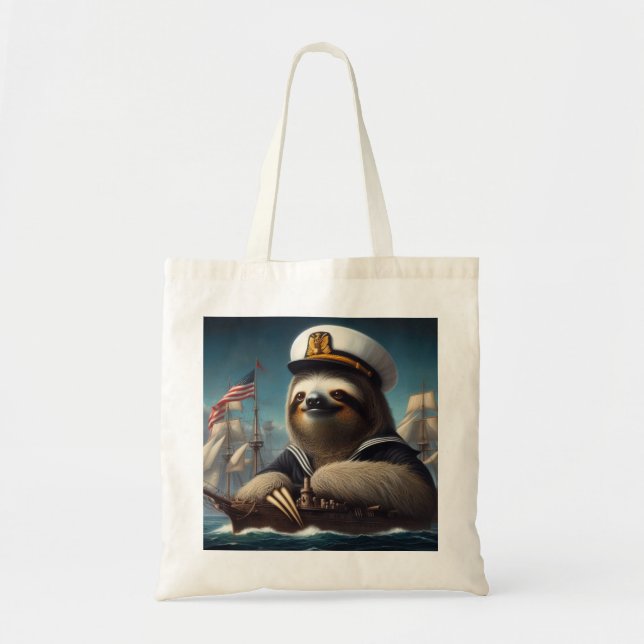 Sloth Sailor Tote Bag (Front)